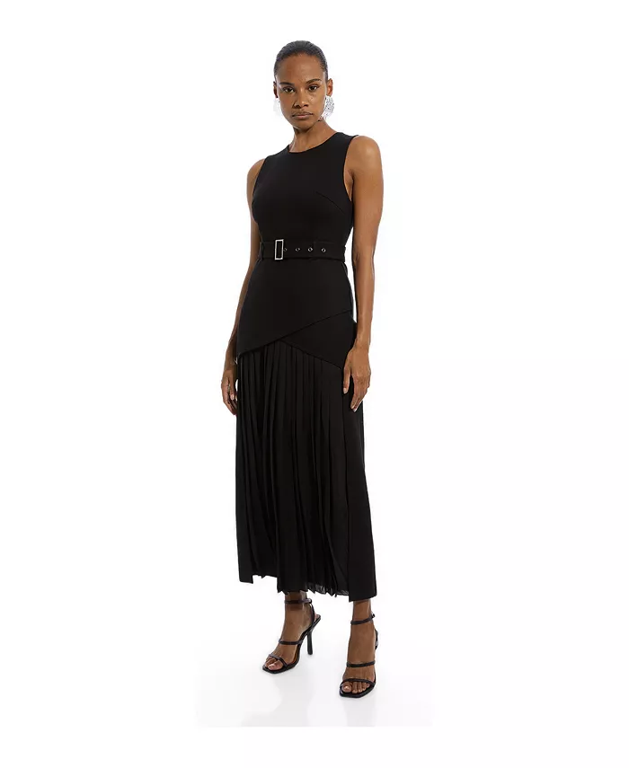 Women's Jersey Pleated Maxi Dress