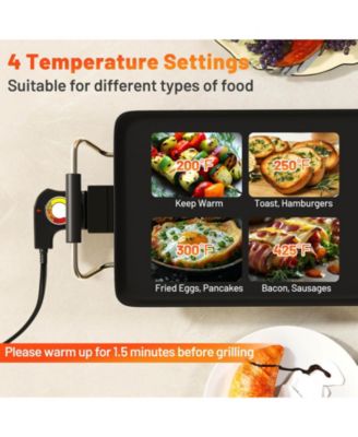 35" Extra Large Electric Griddle with 4-Level Thermostat Control and Removable Drip Tray