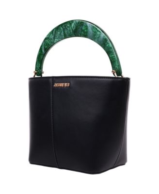 Small Smooth PU Tote with Acrylic Top Handle