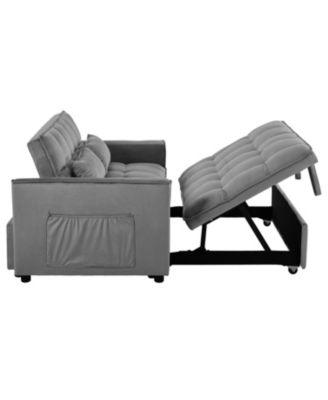 Convertible Sofa Bed 3-in-1 Pull Out Couch (Dark Grey)