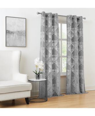 Sophia Burn Out Grommet Window Curtain Panel Pair 2 Piece Window Curtain