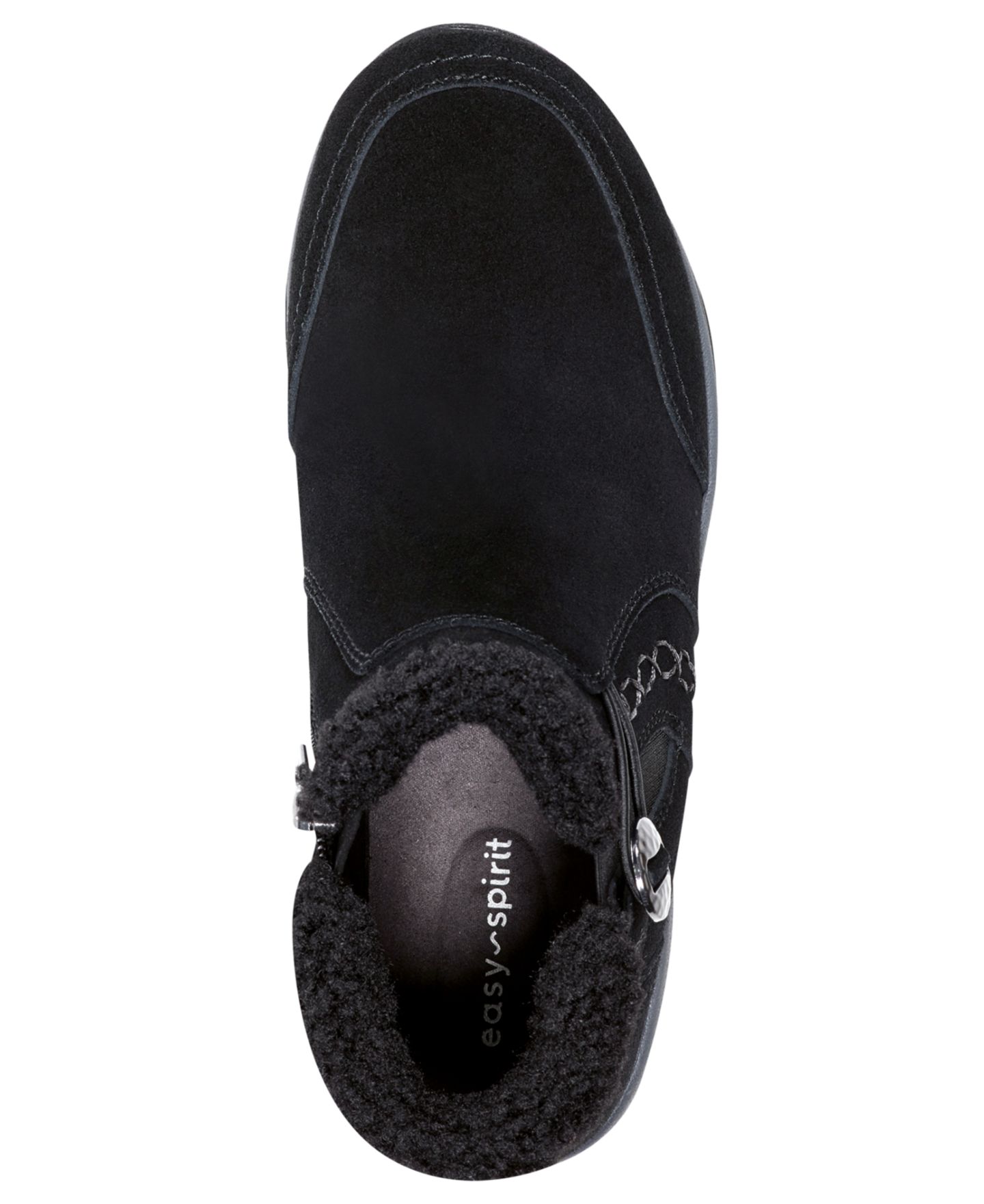 Женские ботинки Easy Spirit Erique Cozy Cold Weather Booties, цвет: Чёрный замшевый — фото 4