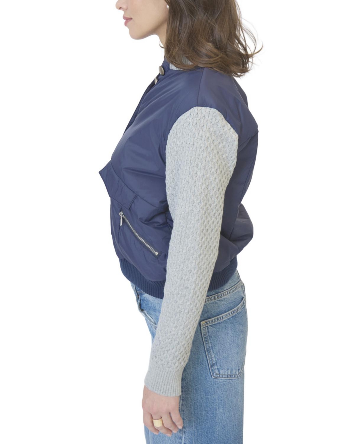 Central Park West Women's Brady Mixed Media Quilted Jacket