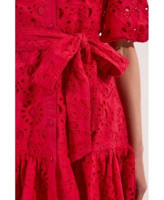 Women's Woven Tie Waist Mini Dress