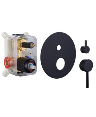 1-Handle 2-Spray Rain Shower Faucet and Hand Shower Combo Kit in Brushed Gold (Valve Included)