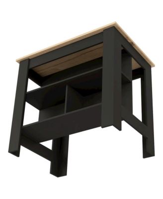 Cala Kitchen Island Black / Light Oak MDF