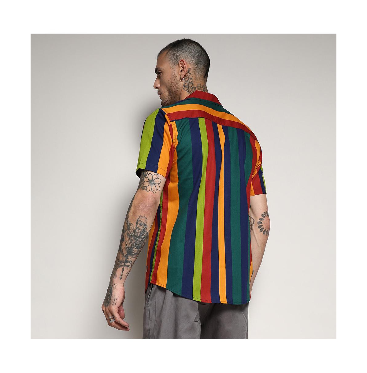 Campus Sutra Men's Awning Striped Shirt