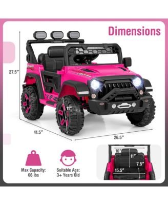 12V Kids Ride On Truck with 212V Motors Spring Suspension & Remote Control