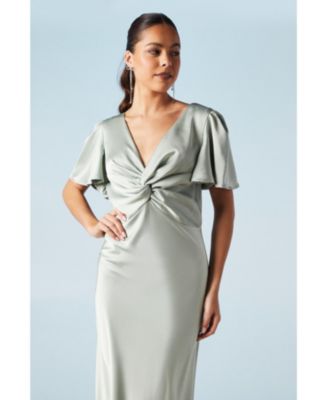 Satin Midi Bridesmaids Dress
