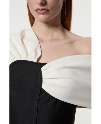 Women's Asymmetric Strap Knit Midi Dress