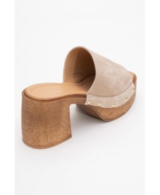 Pull Leather Platform Mules (Women)