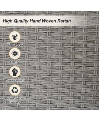 51.9 Inch 2-Person Rattan Swing Chair with 500lb Capacity and Adjustable Ropes