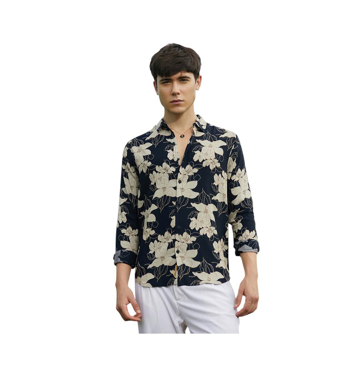 Campus Sutra Men's Botanical Imprint Shirt