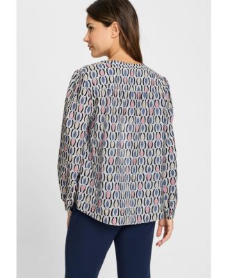 Retro Print Tunic Blouse