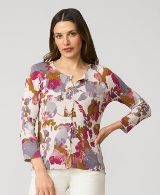 Women's Floral Crewneck Cardigan