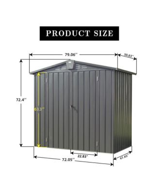 4.2-ft x 6.5-ft Galvanized steel Storage Shed