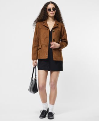 Women's Faux-Suede Long Sleeve Jacket
