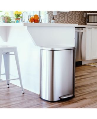 50L + 5L + 5L Rectangular Step Can Combo, Stainless Steel Trash Cans with Lids