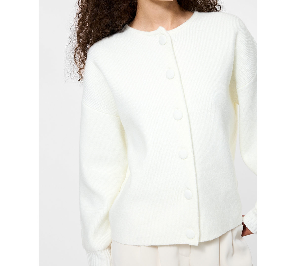 French Connection Riddley Drop Shoulder Cardigan In White