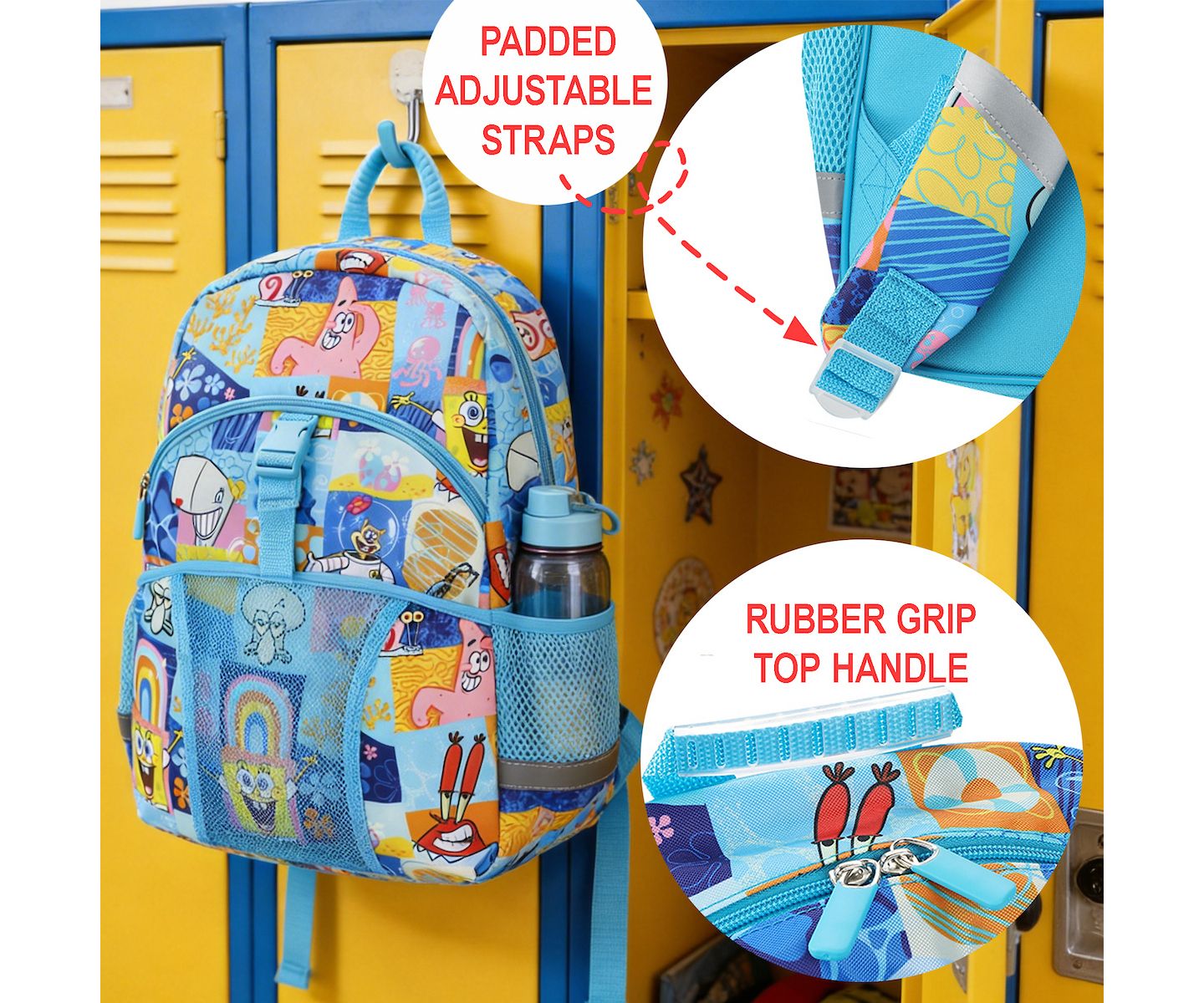 Сумки SpongeBob SquarePants 2-Piece 16" Premium Backpack and Lunch Kit Set для мальчиков, цвет: Синий — фото 5
