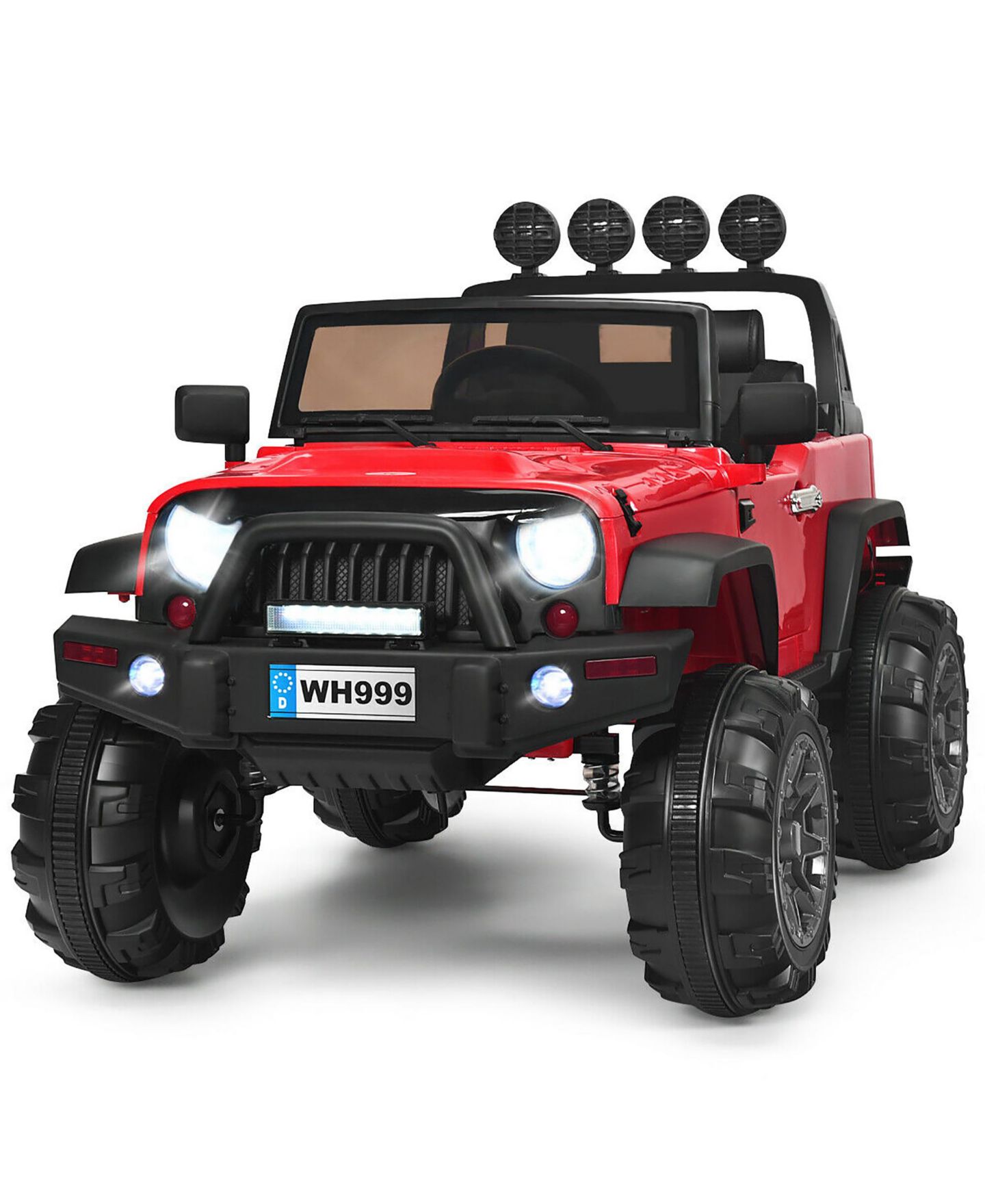 Детская игрушка Costway 12V Kids Ride On Truck with LED Lights and Bluetooth Remote Control, 66 lb. Capacity, 3–7 лет, цвет: Красный — фото 1