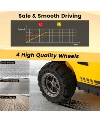 12V Kids Ride On Construction Tractor with Horn & Music & Tail LED Lights