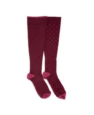 Women's 2 Pair Pack Nylon Compression Knee High Socks, One Wide