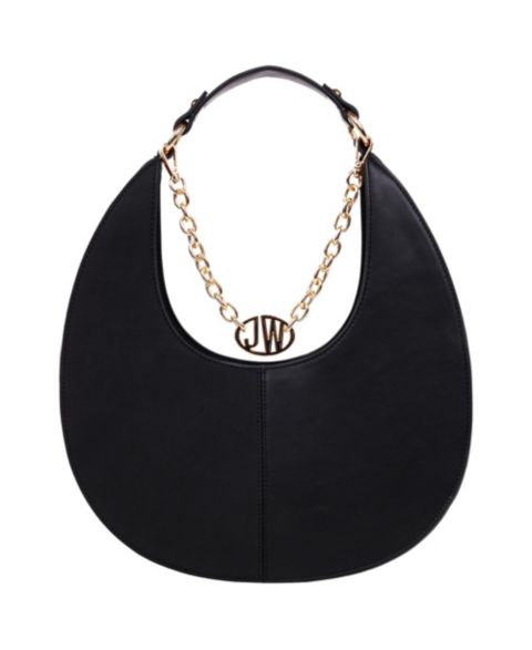 Женская сумка Jason Wu Smooth & Suede PU Shoulder Bag with Chain Logo Detail, цвет: Чёрный