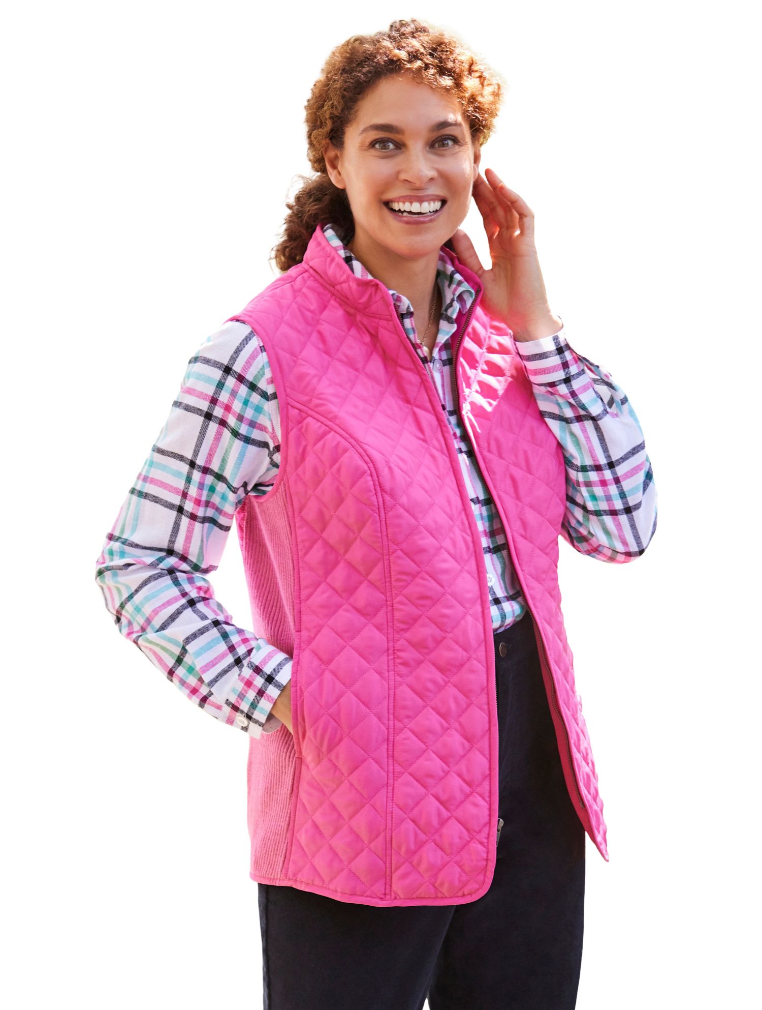 Plus Size Within Zip-Front Quilted Vest
