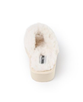 Women's Teddy Crossband Faux Fur Slippers