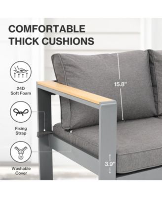 Patio Furniture Loveseat - All-Aluminum Sofa Couch with Upgraded Frame, Wider Design, and Thick Cushions for Outdoor Comfort.
