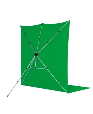 8x13' X-Drop Pro Wrinkle-Resistant Backdrop Kit with Stand, Chroma-Key Green Screen Sweep