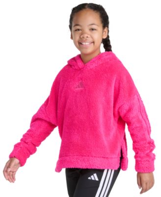 Big Girls' S-XL Long Sleeve 3-Stripes Fleece Pullover Hoodie