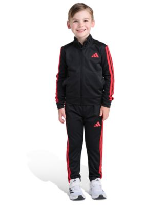 Toddler and Little Boys' 2T-7 Long Sleeve, Three Stripes Jacket and Jogger Pant, 2-Piece Set