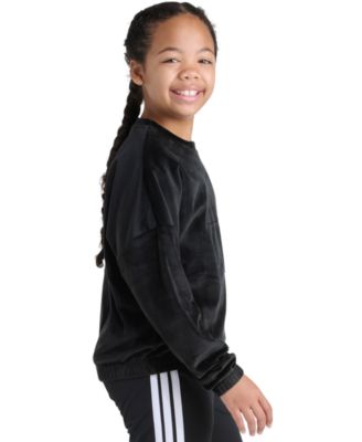Big Girl S-XL Long Sleeve Velour Crewneck Pullover Sweatshirt