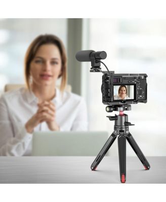 Vlog Kit with Cage, Tabletop Mini Tripod and Cold Shoe Extension for Sony A6100/A6300/A6400/A6500