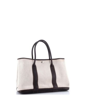 36 Garden Party Tote Toile and Leather