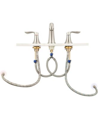 Bathroom Sink Faucet, 8 Inch Widespread Bathroom Faucet with 2 Lever Handles, 3 Hole Low Arc Basin Sink Faucet