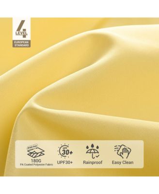 13ft XL Heavy Duty Solid Wood Outdoor Patio Umbrella with Base Parasol Wheels Stand for Bistro Market Table Garden Deck Yard Poolside Yellow