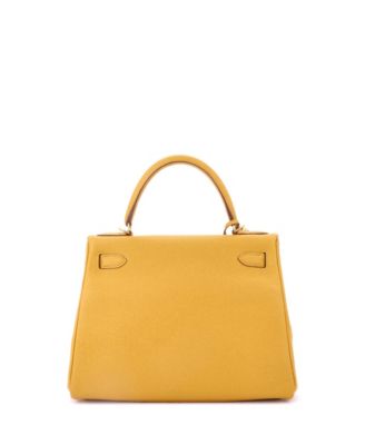 Kelly 28 Handbag Yellow Togo with Gold Hardware