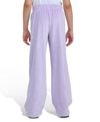 Big Girls' S-XL Elastic Waistband Wide Leg Velour Pants