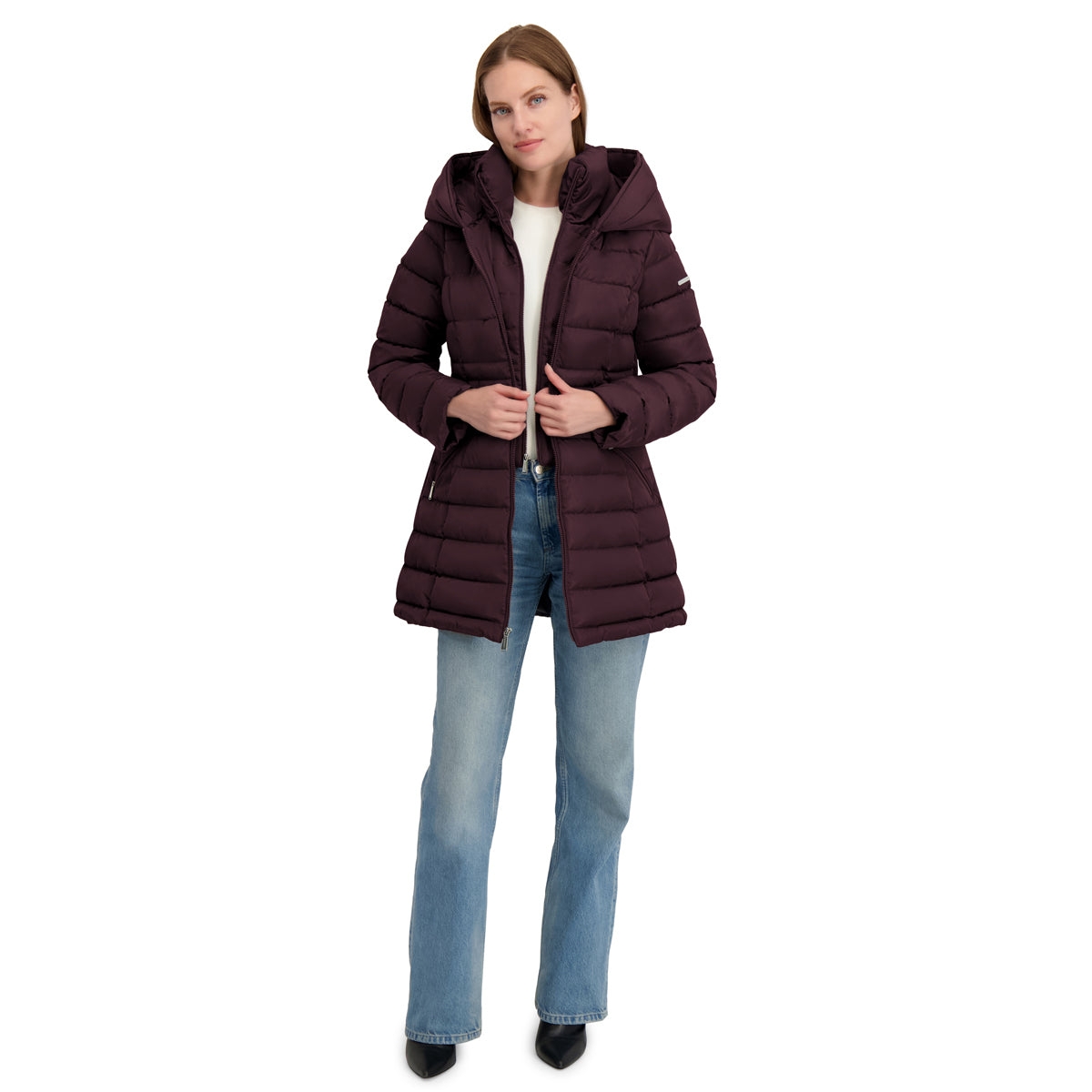 Laundry By Shelli Segal Women's Fitted Puffer Coat