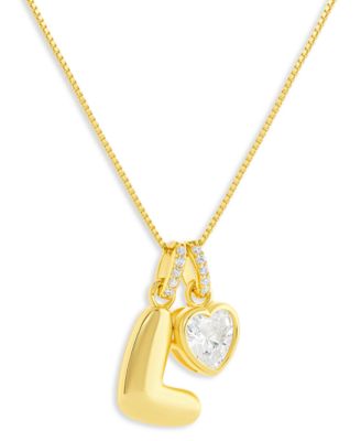 Sterling Silver Initial Charm Necklace in Holiday Ornament, Macy's Exclusive