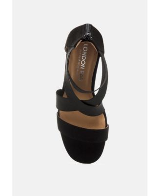 Womens Benicia Elastic Strappy Block Heel Sandals