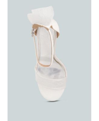 Delancy Bow Detail Lace Stiletto Sandals Women