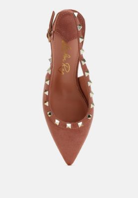 Womens Ameya Stud Emebllished Microfiber Sandals