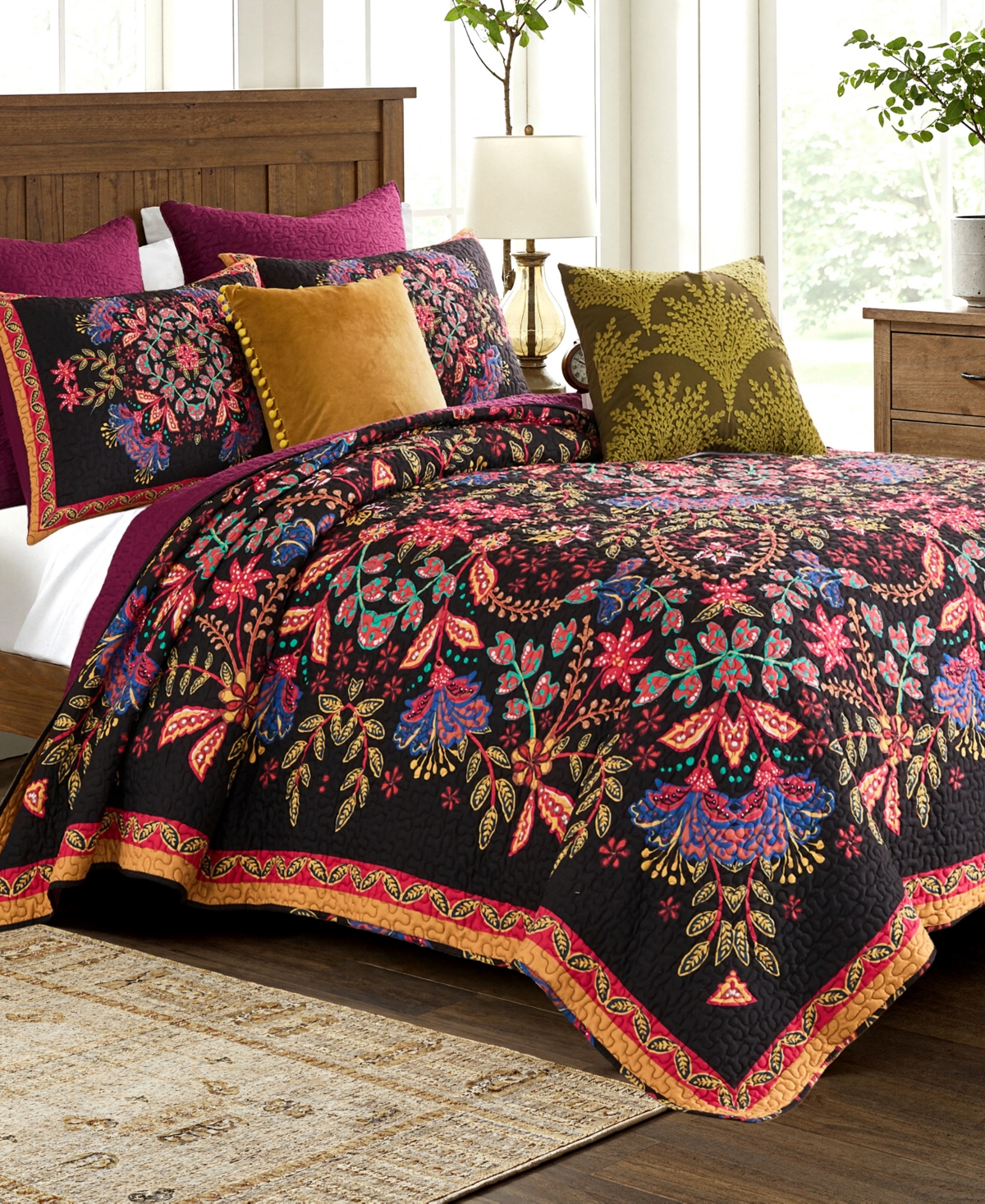 Greenland Home Fashions Jessa Vintage Boho 3-pc. Quilt Set, King In Multi