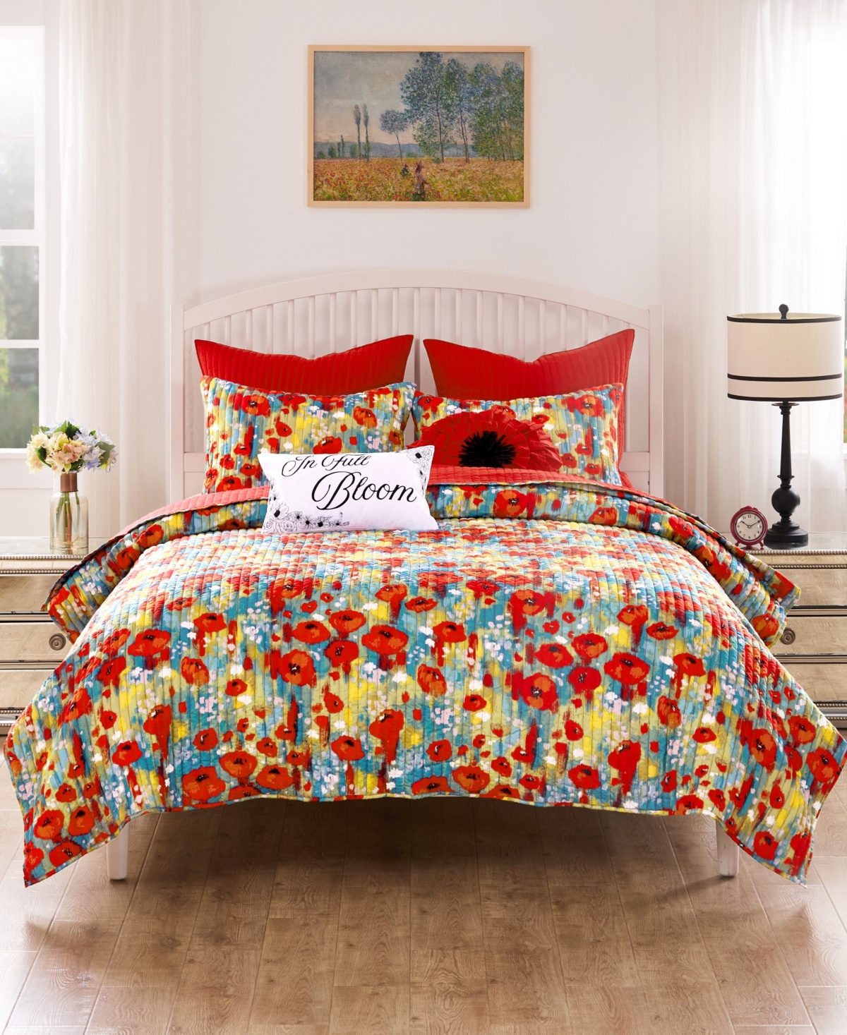 Greenland Home Fashions Poppies Modern Floral -Pc. Quilt Set