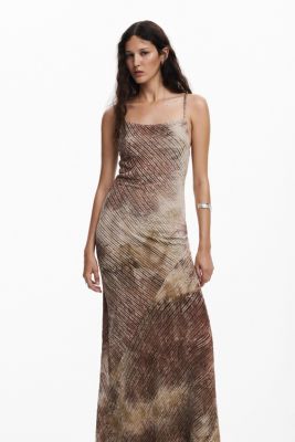 Women's Long gradient strap dress