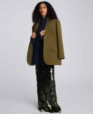 Women’s Luxe Stretch Twill Three-Button Boyfriend Blazer